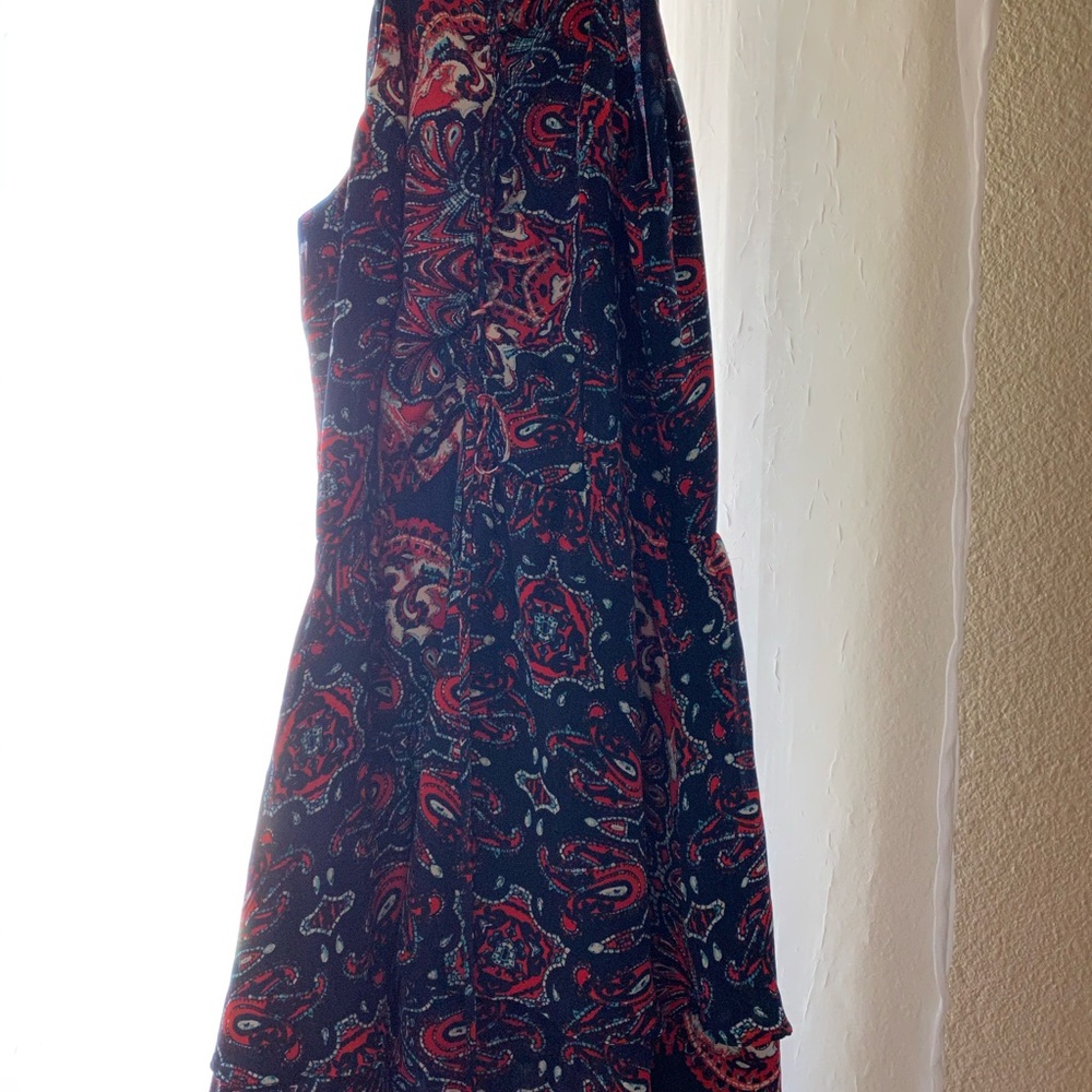 Parker red white and blue printed dress